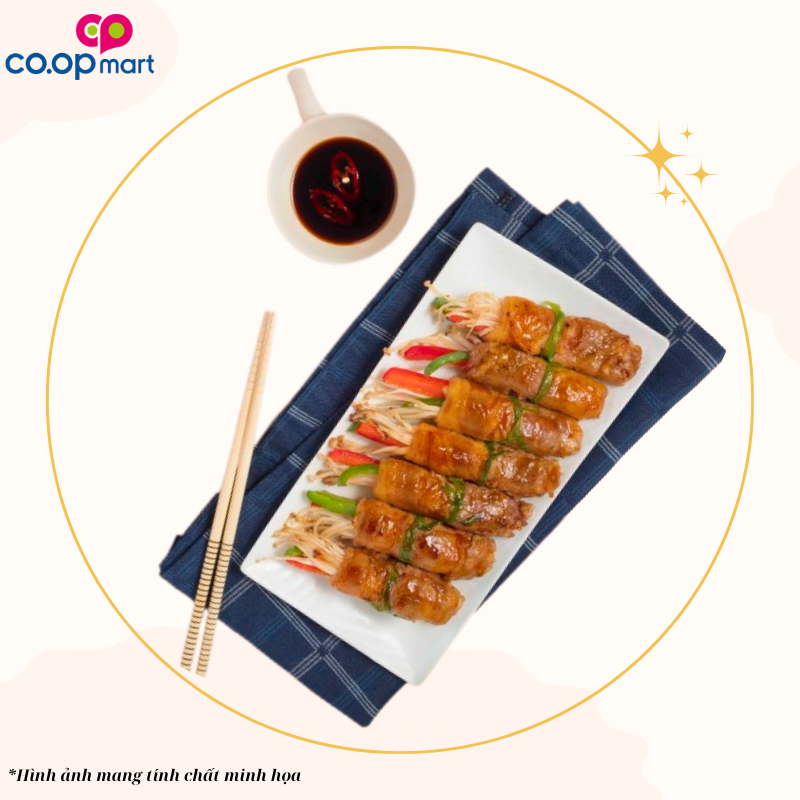 Bò cuộn kim châm sốt oliu