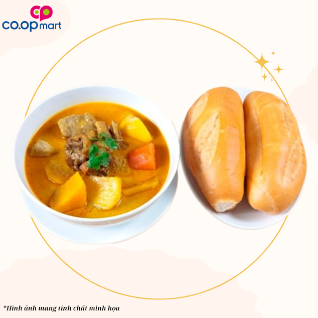 Gà nấu cà ri + bánh mì