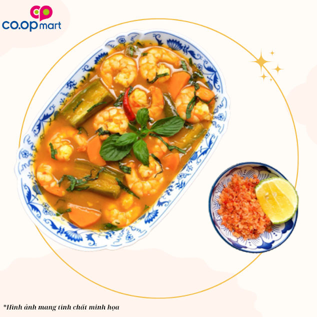 Tôm nấu cà ri + bánh mì (Theo thời giá)