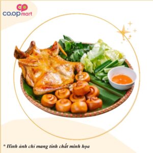 Gà nướng muối ớt + bánh bao