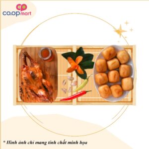 Gà quay mật ong + bánh bao